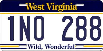 WV license plate 1NO288