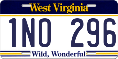 WV license plate 1NO296