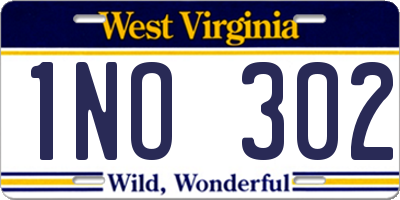 WV license plate 1NO302