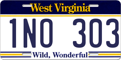 WV license plate 1NO303