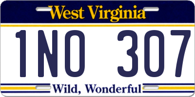 WV license plate 1NO307