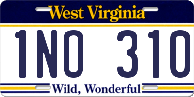 WV license plate 1NO310