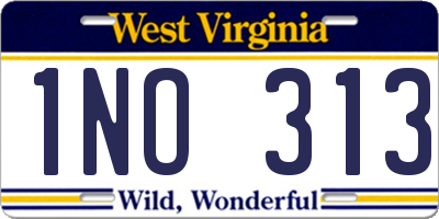 WV license plate 1NO313