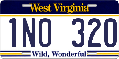 WV license plate 1NO320