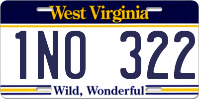 WV license plate 1NO322