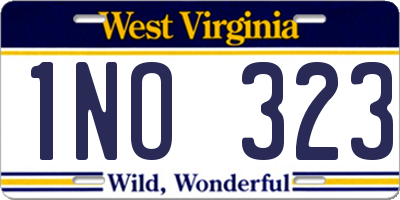 WV license plate 1NO323
