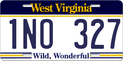 WV license plate 1NO327