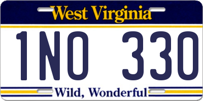 WV license plate 1NO330
