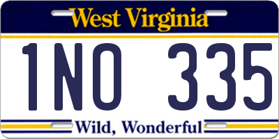 WV license plate 1NO335