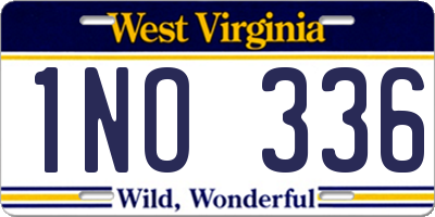 WV license plate 1NO336