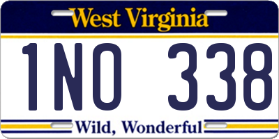 WV license plate 1NO338