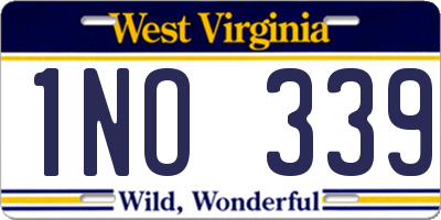 WV license plate 1NO339