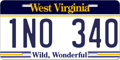 WV license plate 1NO340