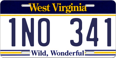 WV license plate 1NO341