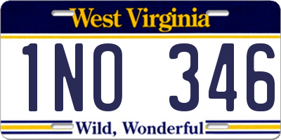 WV license plate 1NO346