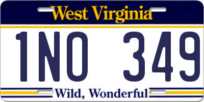 WV license plate 1NO349