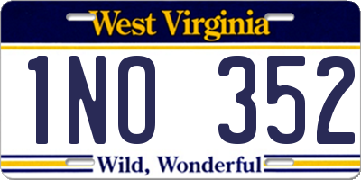 WV license plate 1NO352