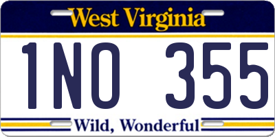 WV license plate 1NO355