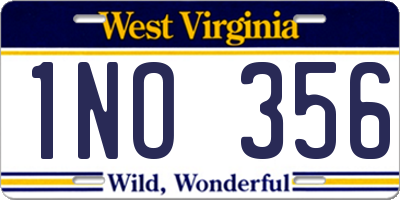 WV license plate 1NO356