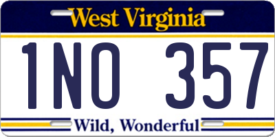 WV license plate 1NO357