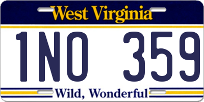 WV license plate 1NO359