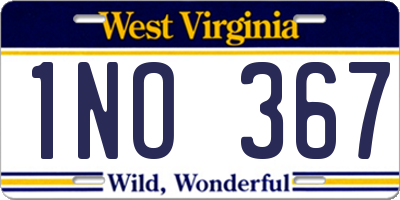 WV license plate 1NO367