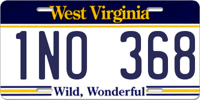 WV license plate 1NO368