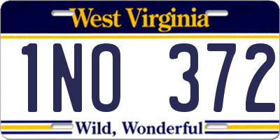 WV license plate 1NO372