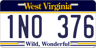 WV license plate 1NO376
