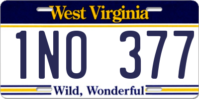 WV license plate 1NO377