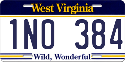 WV license plate 1NO384
