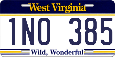 WV license plate 1NO385