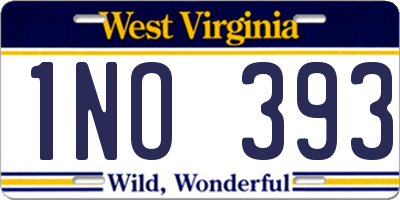 WV license plate 1NO393