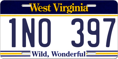 WV license plate 1NO397