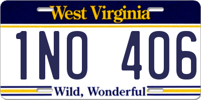 WV license plate 1NO406