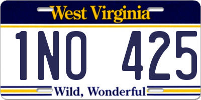 WV license plate 1NO425