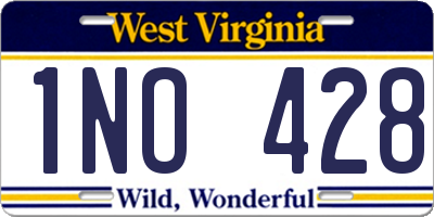 WV license plate 1NO428
