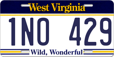 WV license plate 1NO429