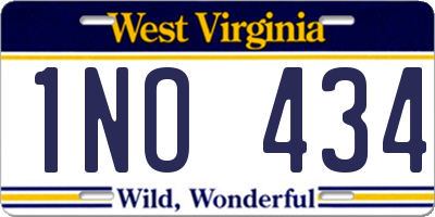 WV license plate 1NO434