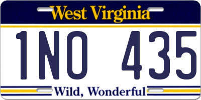 WV license plate 1NO435