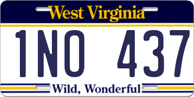 WV license plate 1NO437
