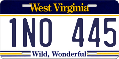 WV license plate 1NO445