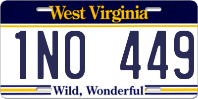 WV license plate 1NO449