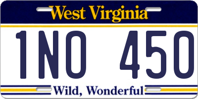 WV license plate 1NO450