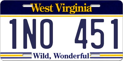 WV license plate 1NO451
