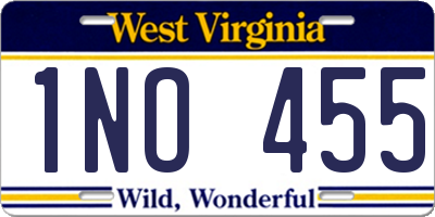 WV license plate 1NO455