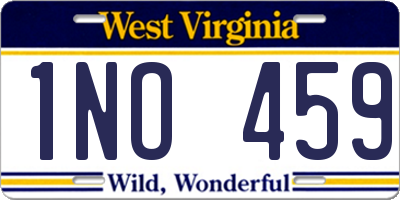 WV license plate 1NO459