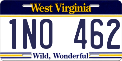WV license plate 1NO462