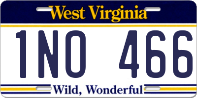 WV license plate 1NO466