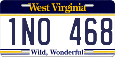 WV license plate 1NO468